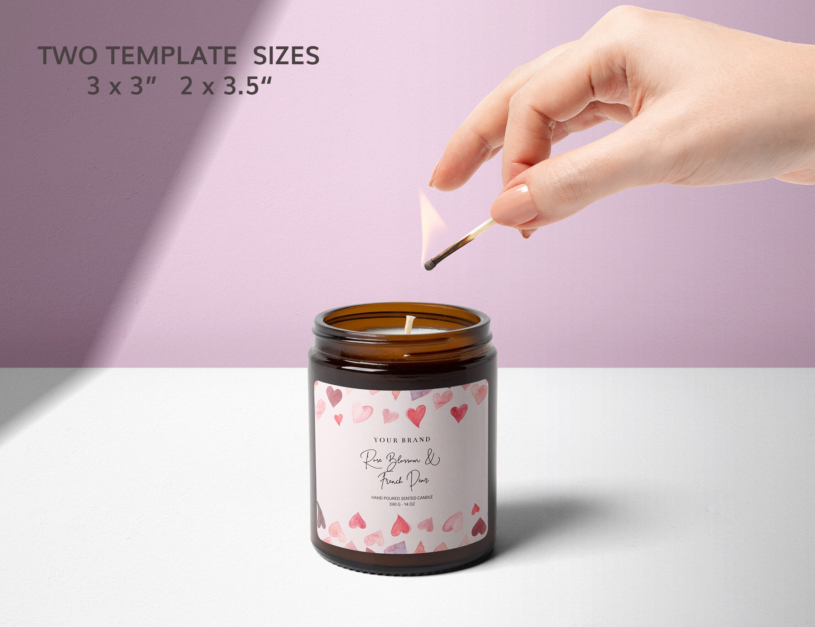 Editable Candle Label, Love Candle Label Design, Valentine, Custom