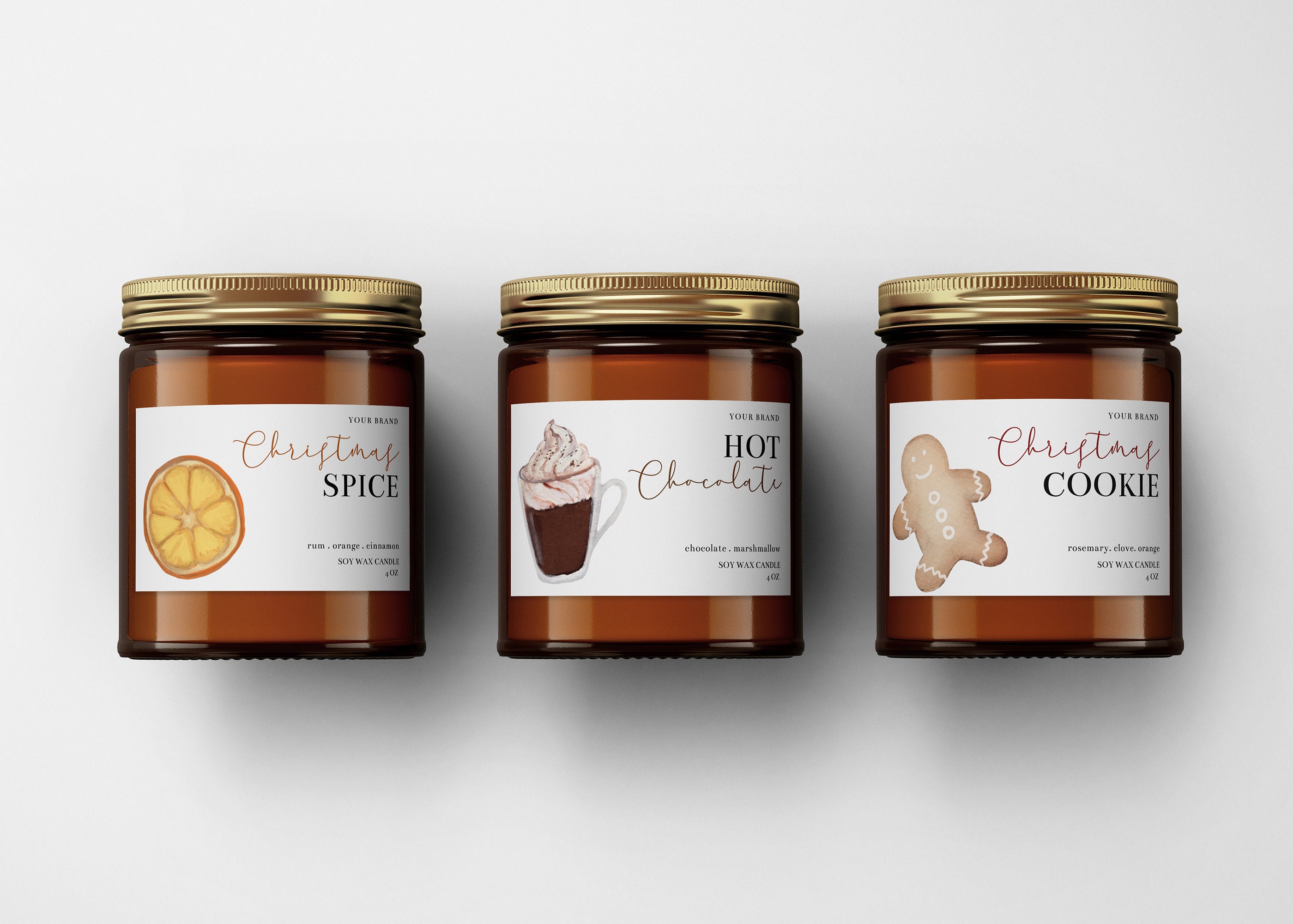 Christmas Candle Label Design