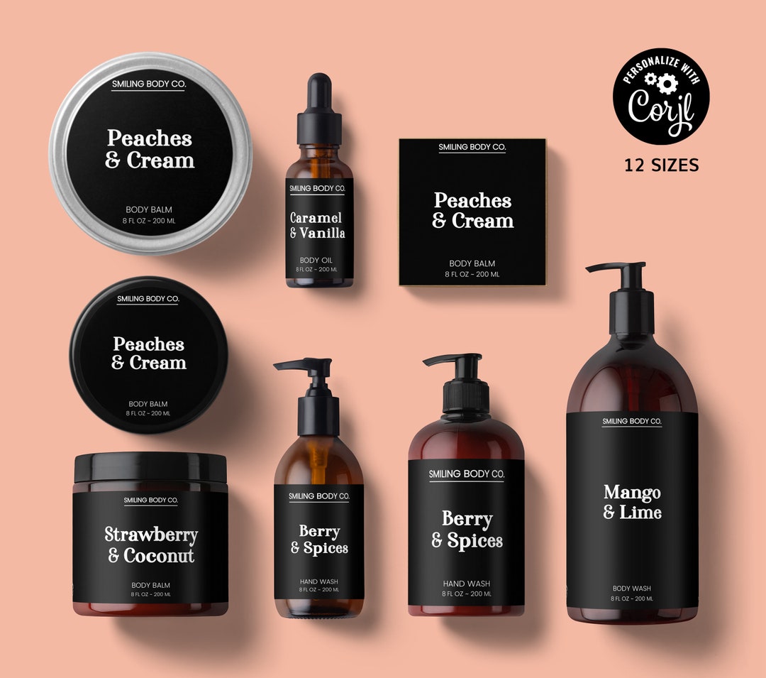 Cosmetic Label Templates, Editable Bottle Labels, Cosmetics Labels ...