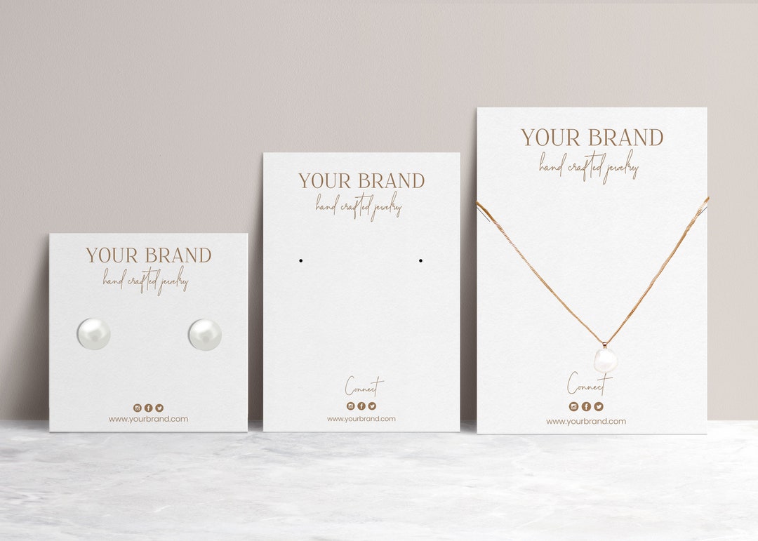 Minimalist Earring Card Template, Editable Earring Card, Necklace Display Card, Jewelry ...