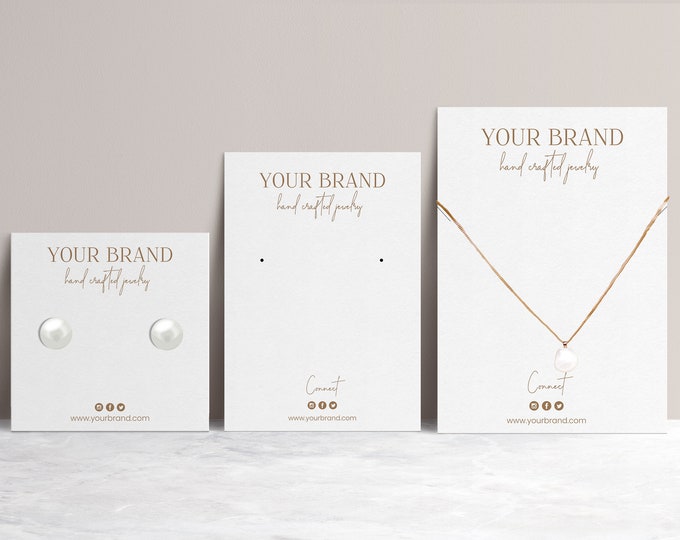 Editable Earring Card Template Jewelry Display Card Printable Earring Cards Customizable Earring ...