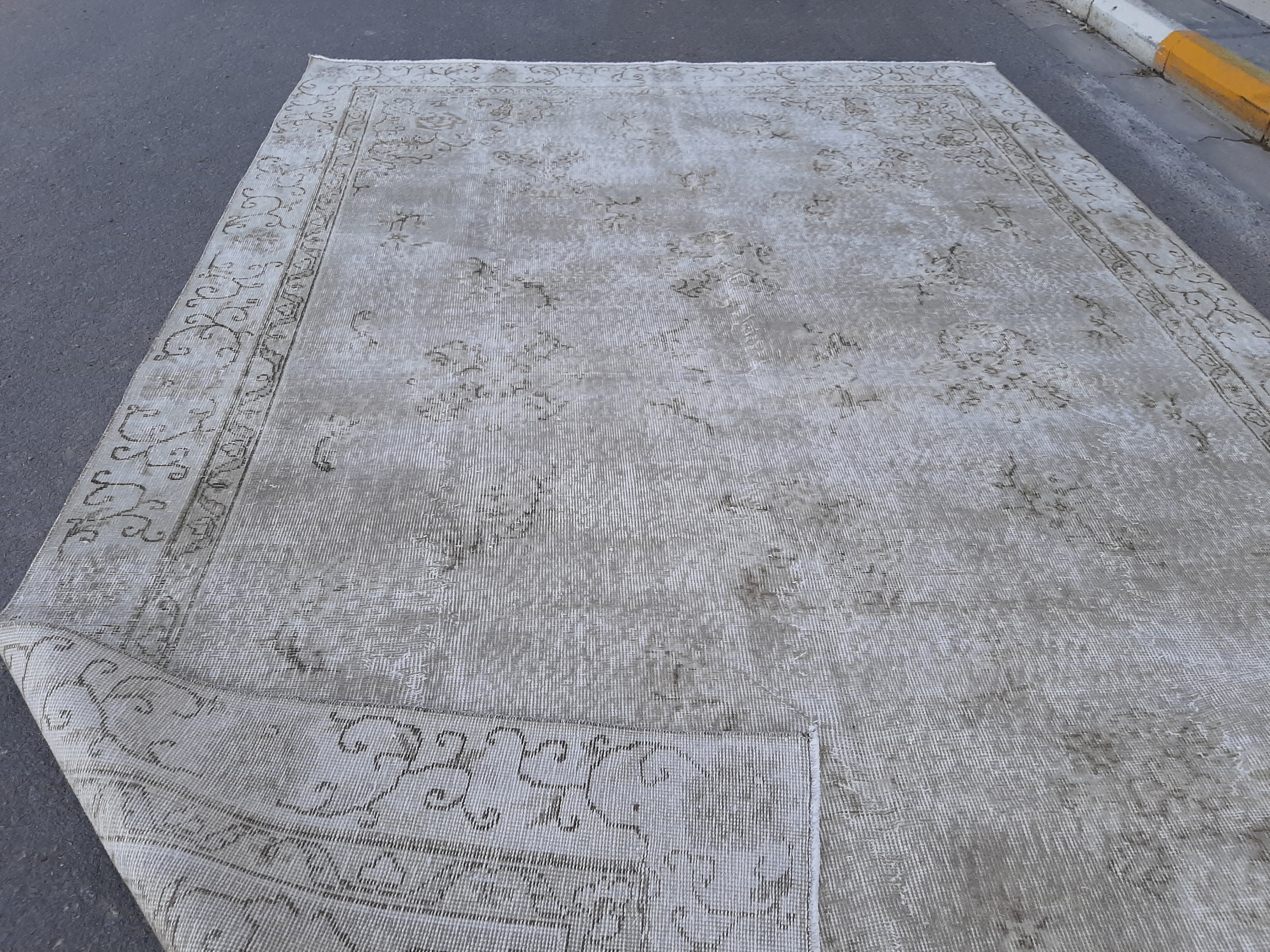 7x10 Vintage Rug Oushak Rug Living Room Rug 7x10 Neutral Etsy