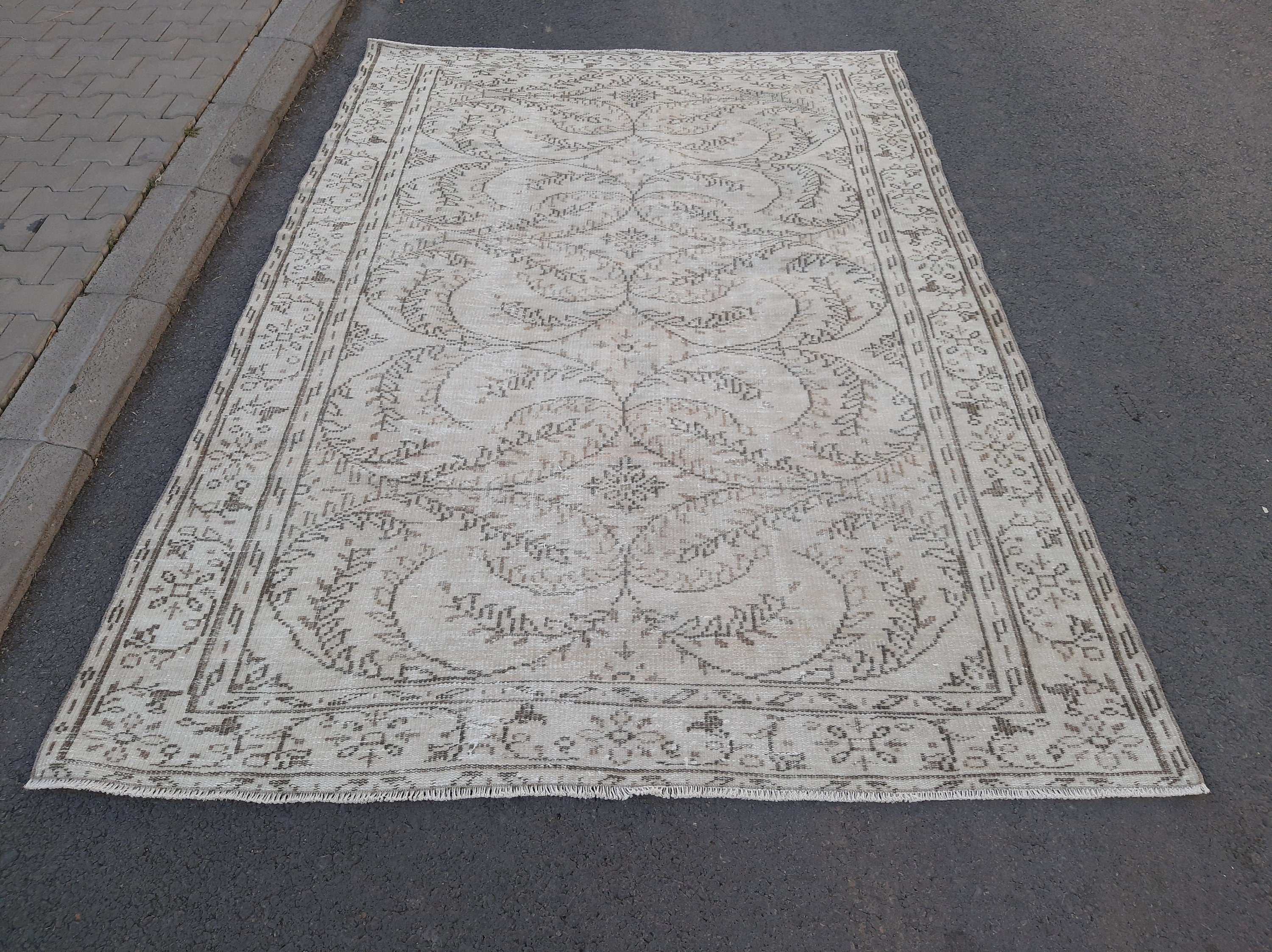 6x9 Oushak Rug Neutral Rug 6x9 Rug Turkish Rug Oushak Area Etsy