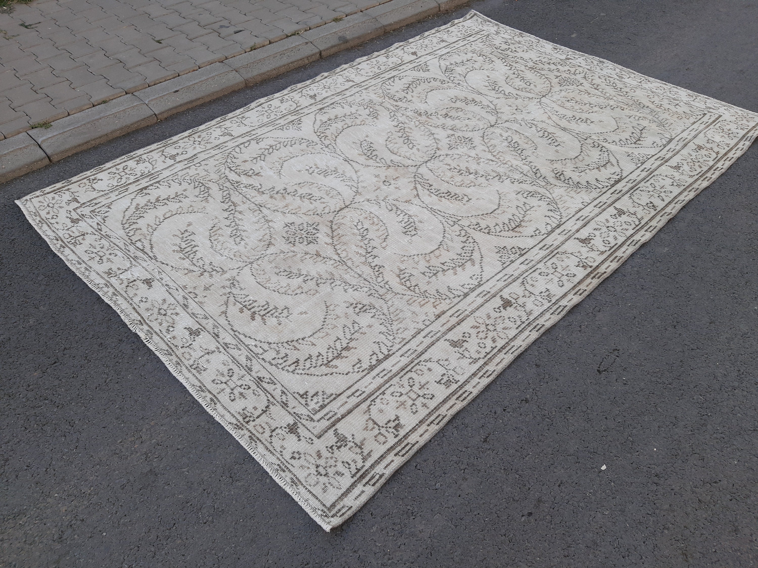 6x9 Oushak Rug Neutral Rug 6x9 Rug Turkish Rug Oushak Area Etsy