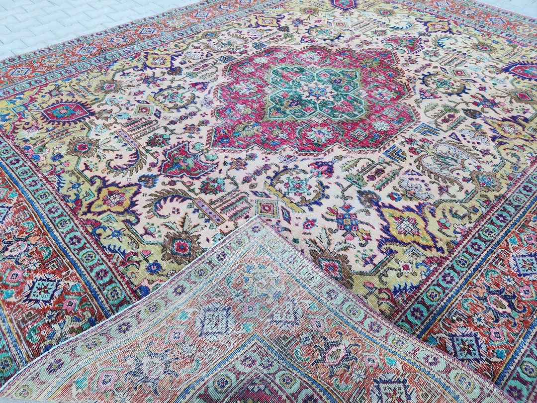 10x12 Area Rug Neutral Rug Living Room Rug Hand Made Rug Etsy