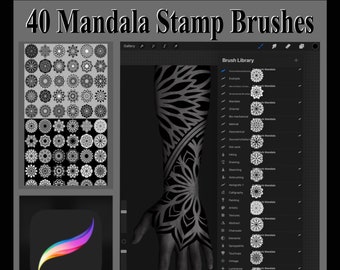 40 brosses à timbres Mandala pour procréer