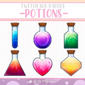 x6 Twitch Sub Badges- Potions