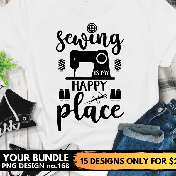 Sewing Is My Happy Place Svg Files For Cricut, Knob, Sewing Machine Svg Png Design