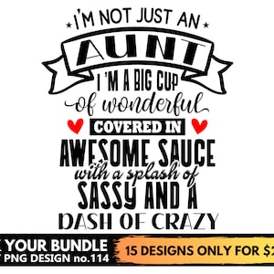 Ich bin nicht nur eine Tante SVG-Dateien für Cricut wunderbar, genial, frech, verrückt svg Png