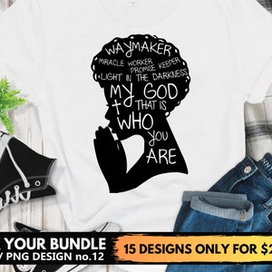 Waymaker Black Girl Woman Praying Svg Png Files