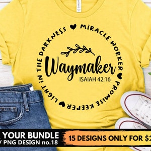 Waymaker Circle Svg Png File Miracle Worker Isaiah 42:16 Religious Svg Bundle