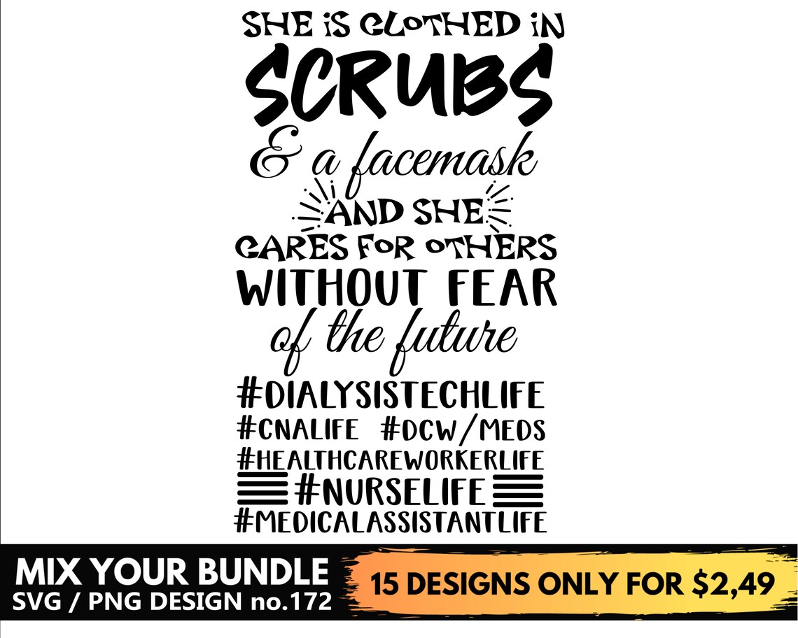 Cna Life Svg Png She Is Clothed In Scrubs And A Facemask