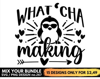 WhatCha Making Svg Files For Cricut, What Cha, Penguin, Crafting Room Svg Png