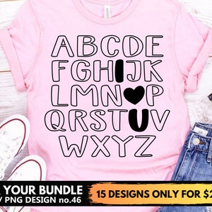 I love You Svg Valentines Day Svg Heart Alphabet Letters Svg Png Files Mix Bundle