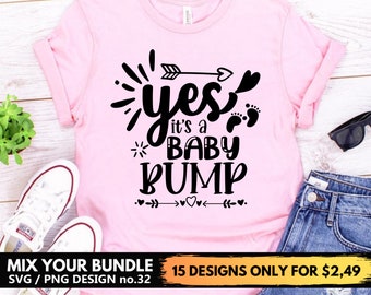 Pregnancy Maternity Svg Png Files Yes It's A Baby Bump Svg Funny Quote