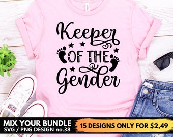 Keeper Of The Gender Svg Png Files Gender Reveal Pregnancy Svg