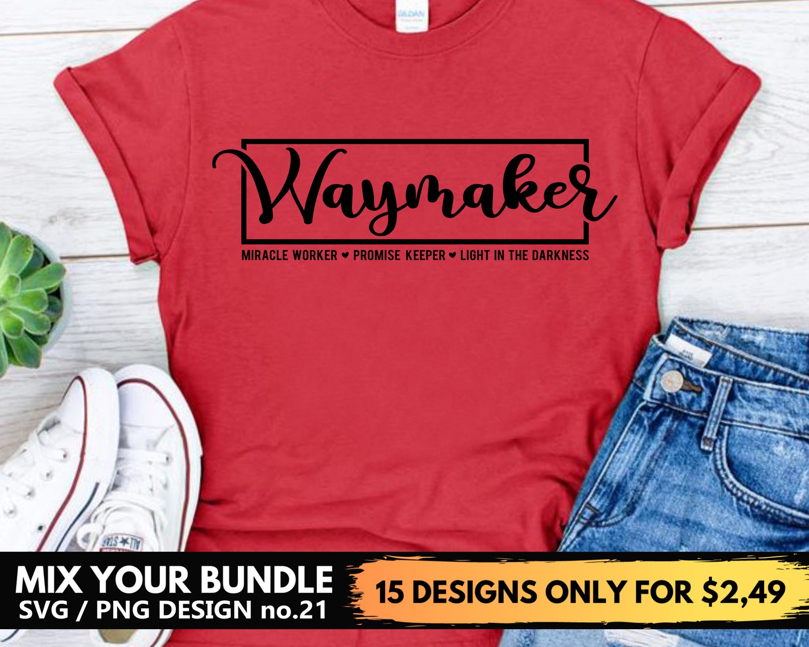 Download Waymaker Shirt Svg In Frame Christian Svg Png Files Miracle | Etsy