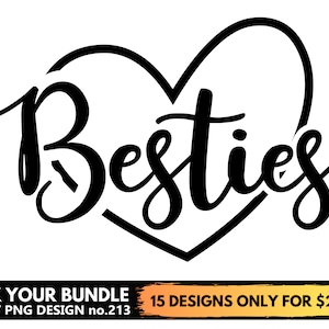 Cricut 用の Besties Heart SVG ファイル、BFF、Best Friends SVG PNG