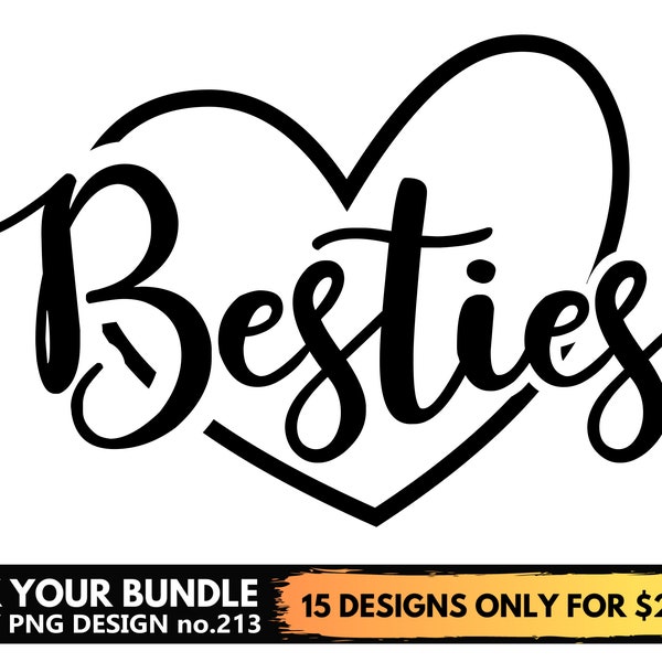 Besties Heart Svg Files For Cricut, BFF, Best Friends Svg Png