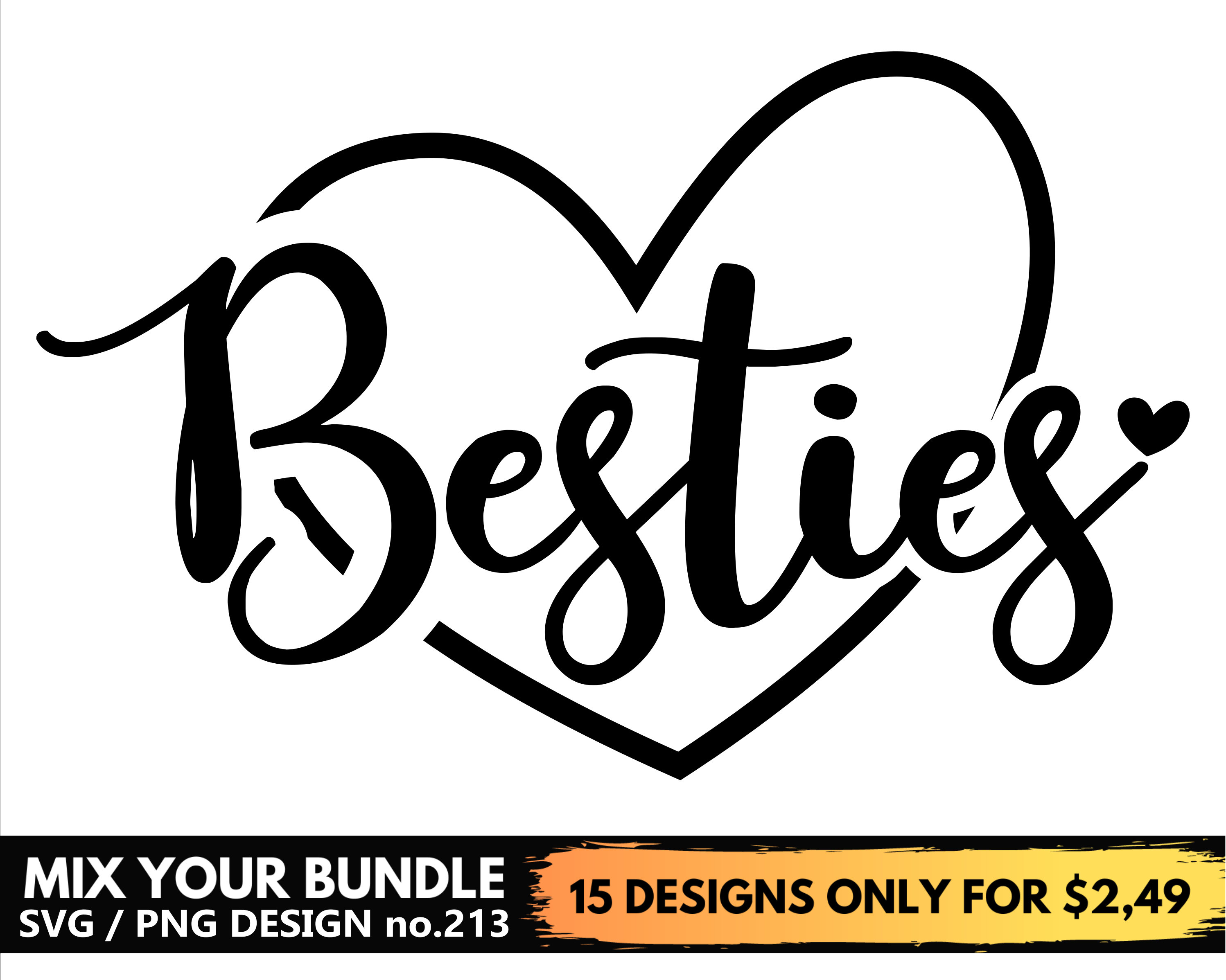 Besties Heart Svg Files For Cricut BFF Best Friends Svg Png Etsy España