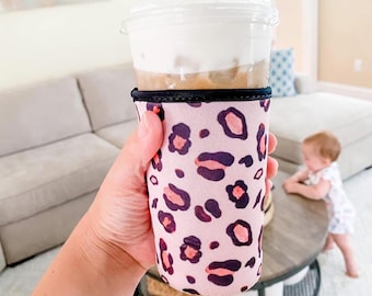 Iced Coffee Sleeve | Iced Coffee Coozie | Drink Coozie | Refresher Sleeve | Leopard Print Drink Sleeve | Floral Drink Coozie | Teacher Gifts