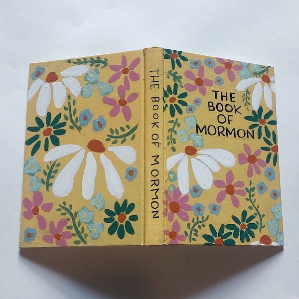 Semi Customizable Yellow Floral Painted Book of Mormon