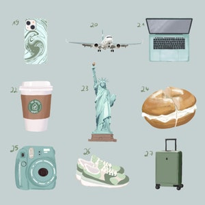 Personalisiertes Amerika-Geschenk: Individuelles Poster mit USA Symbolen als Reiseerinnerung oder Geschenk in Vorfreude auf einen Roadtrip Bild 6
