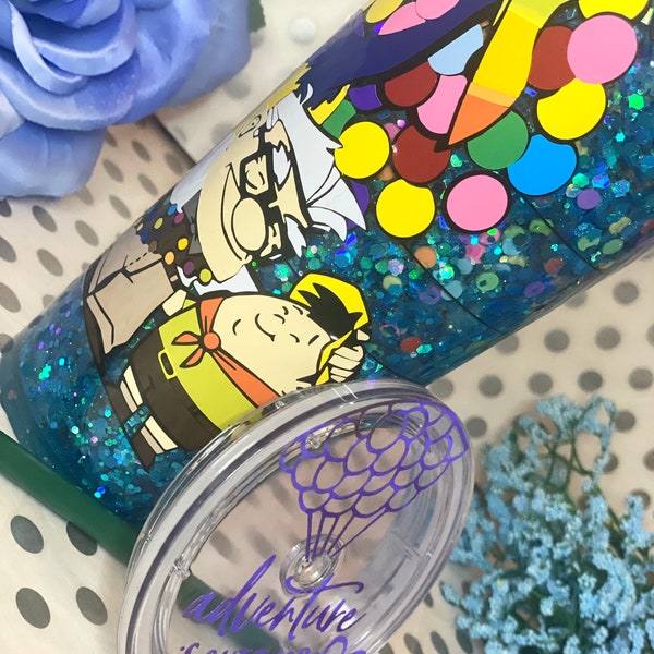 Disneys UP tumbler/ Custom Starbucks Snow globe Tumbler /Glitter Tumbler / Personalized Venti cup/ Up cup/ Up tumbler/Carl and Ellie tumbler