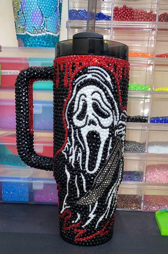 Ghost Face Black straw topper – SSxCustomCreations