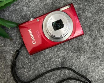 Rare Red Canon IXUS 145  Digital Camera With Battery Charger - Tested & Working!