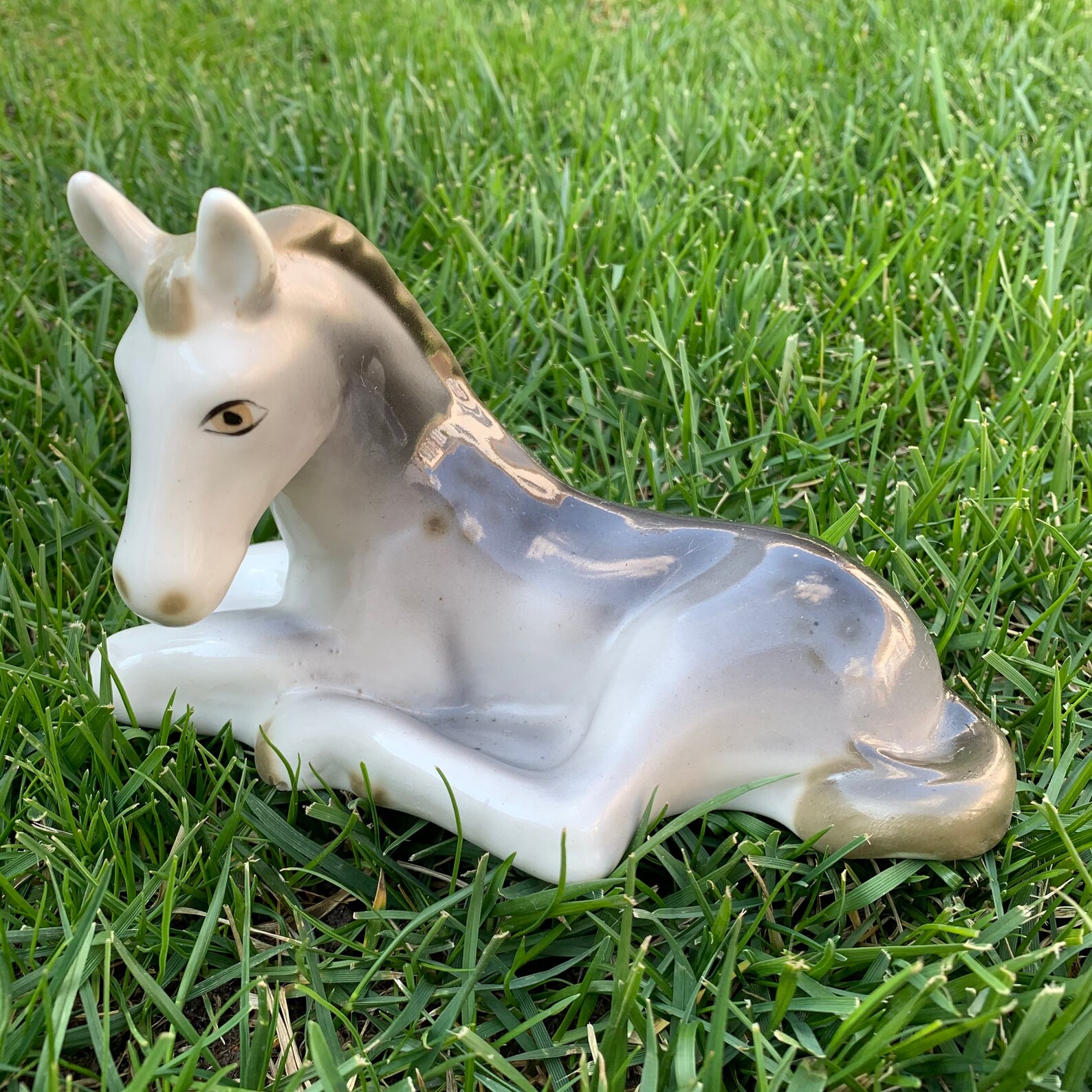 Vintage Ceramic Horse Figurine/made in Ussr/70s Vintage Figurine