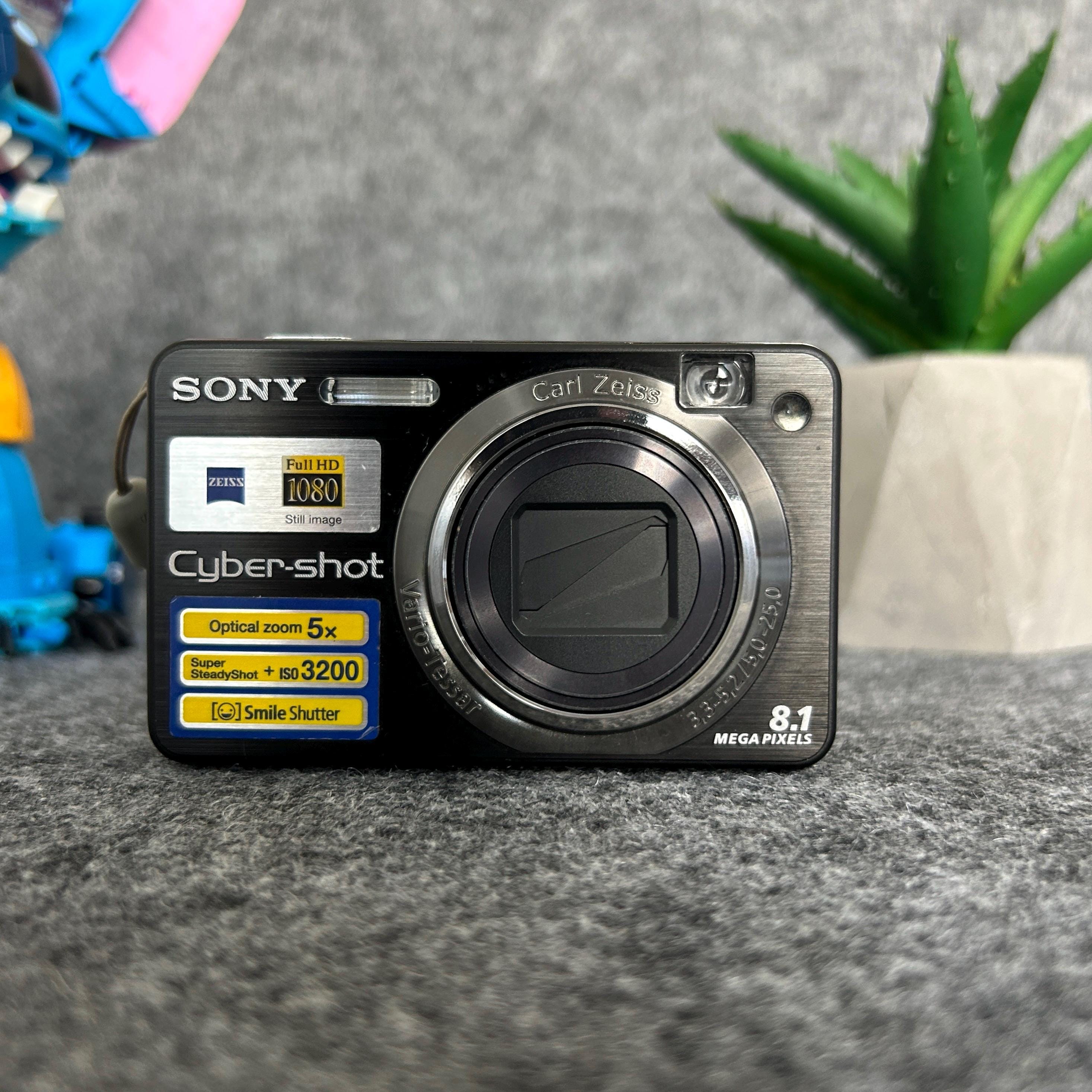 Black Sony Cybershot DSC-W150 8.1MP Digital Camera With Battery Charger - Tested & Working!