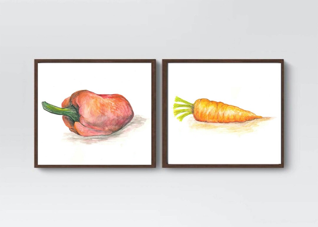 Vegetables Art Print Set Vegetables Wall Art Prints Set Etsy