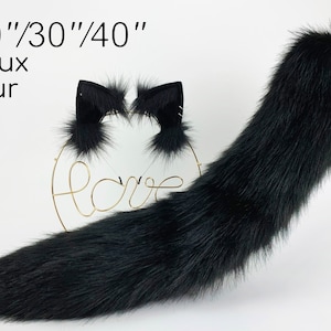 Realistische nepbont vos oor en staart set anime cosplay wolf oor en staart set kat oor en staart kitten staart en oor set petplay kittenplay oor
