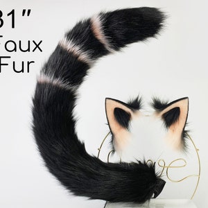 Zwart roze kat oor en staart set petplay oor kitten staart en oor katten staart en oor anime cosplay oor vos oor en staart wolf oor en staart