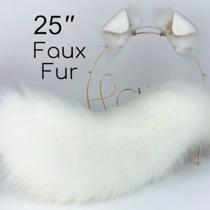 witte puppy oor en staart set puppy speelset petplay hond oor en staart set cosplay anime cosplay Shiba Inu hond oor en staart set petplay