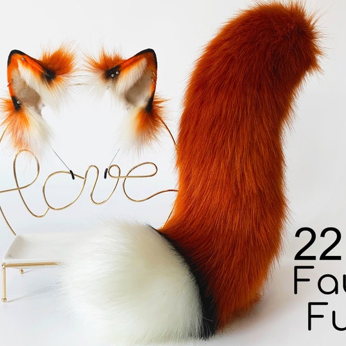 Red Fox Tail and Fox Ear Set Wolf Tail Wolf Ear Anime Cosplay Etsy