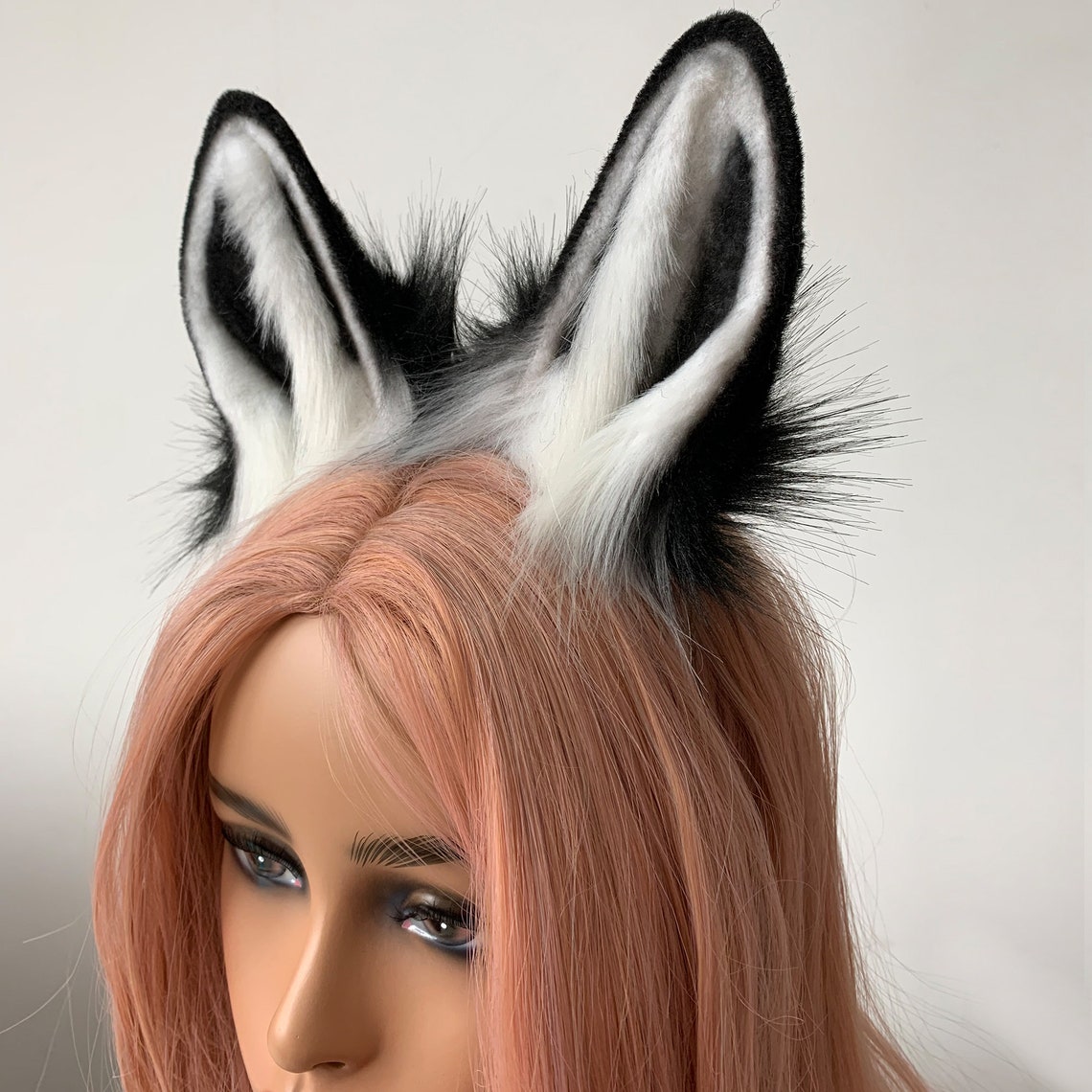 Black White Bunny Ear Headband Bunny Petplay Ear Rabbit Ear Etsy entwickeln-bis-jetzt-rubin-rabbit-ears-mask-emulation-halterung-stock