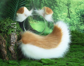 Herdershond staart en oor set Shiba Inu hond oor en staart set hondenstaart dier cosplay petplay puppy oor en staart set puppy staart kemonomimi