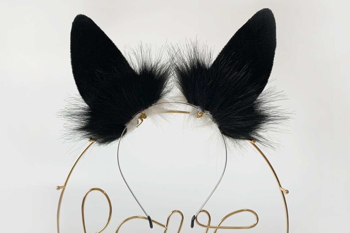 Black White Realistic Bunny Ear and Tail Set Rabbit Ear and Etsy