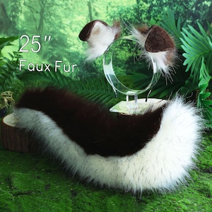 Brown white shepherd dog tail and ear set Shiba Inu dog ear and tail animal cosplay petplay puppy ears and tail kemonomimi puppy play ears
