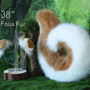 Blonde faux fur shepherd dog tail and ear set Shiba Inu dog ear and tail set animal cosplay petplay puppy ear and tail set puppy kemonomimi