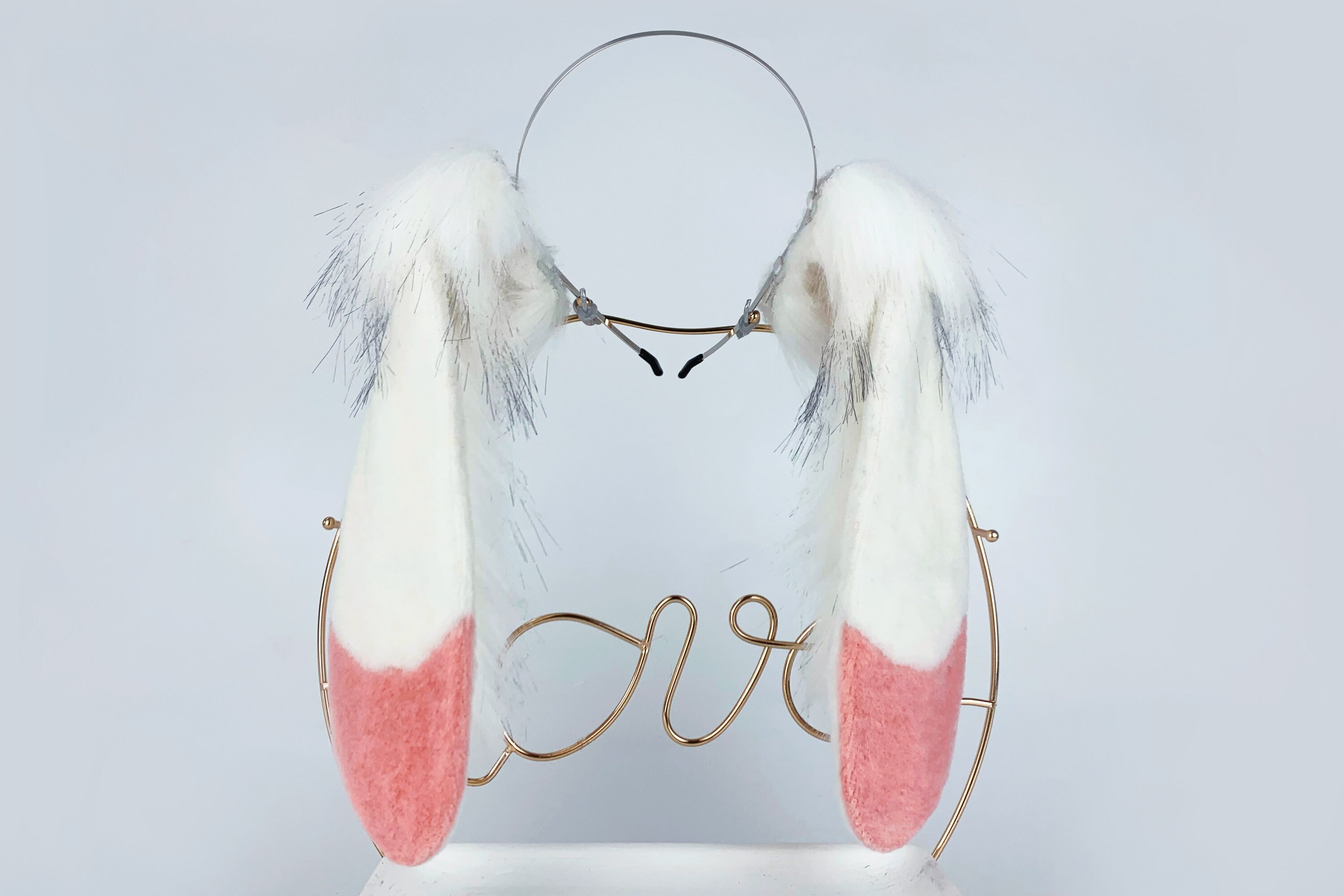 White Pink Lop Bunny Ear Cosplay Bunny Petplay Ear and Tail Etsy