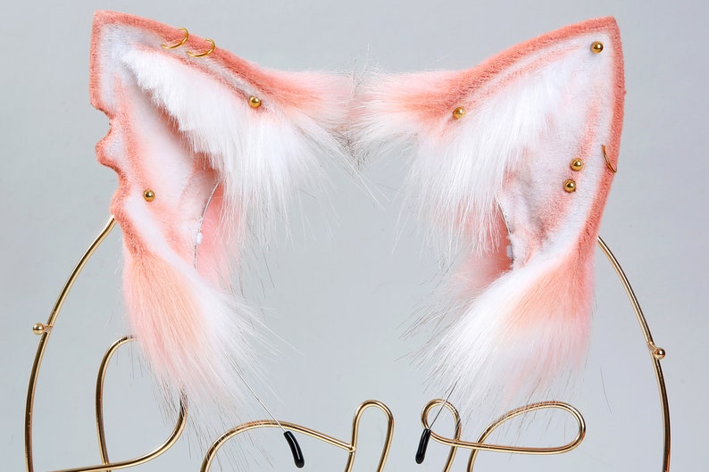 Pink Cat Ear and Tail Set Petplay Ear Kitten Tail Plug Cat Etsy