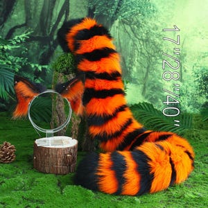 Garfield kattenstaart en -oor set kat oor en staart anime cosplay kitten staart en oren kittenplay vos oren en staart wolf oor en staart kemonomimi