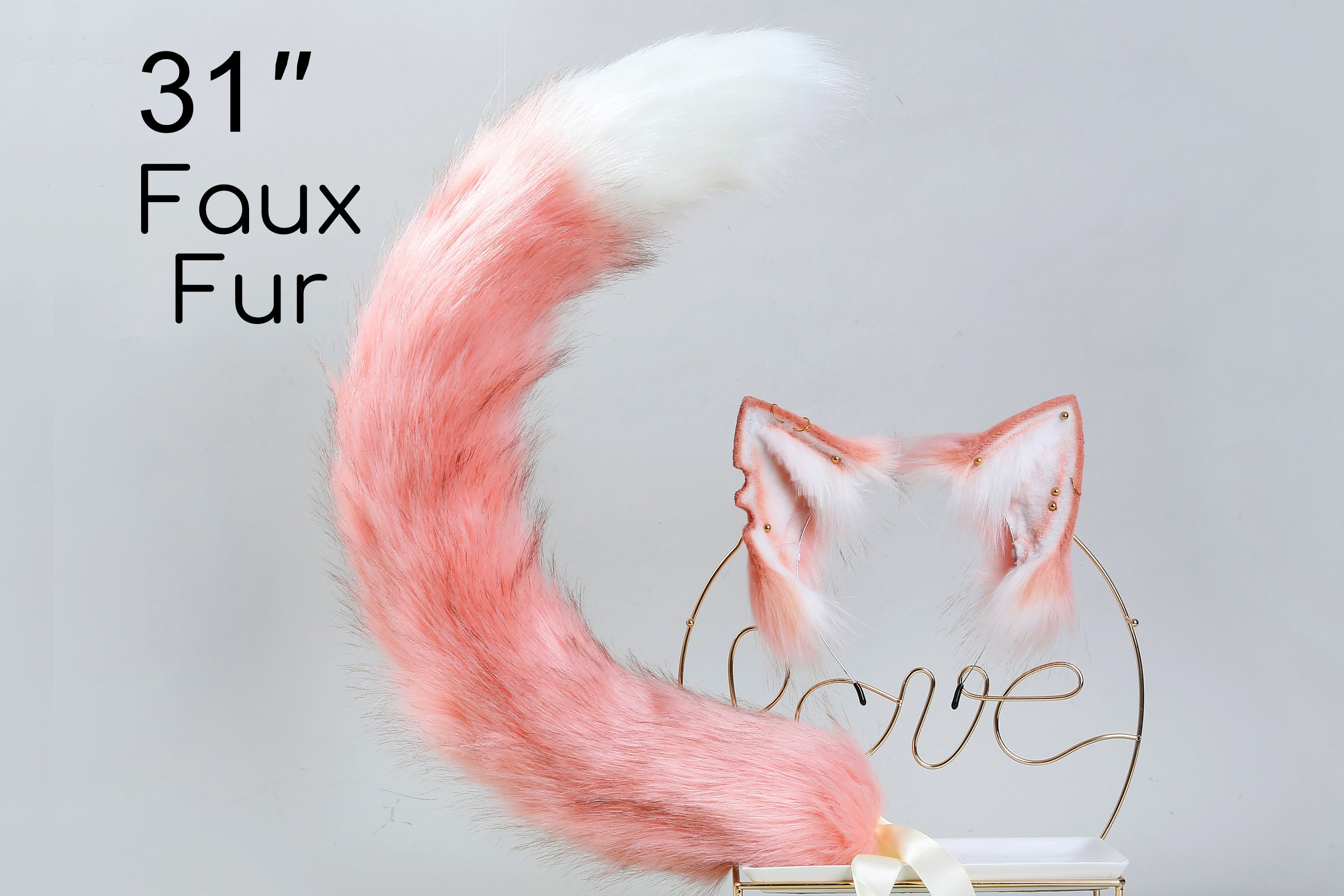 LOVIVER Set Orecchie E Coda Di Animali In Peluche, Con Fascia E Cintura Regolabile, Per Cosplay E Feste A Tema, Colore Viola - 5