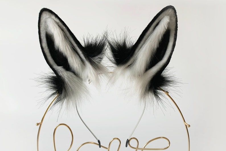 Black White Realistic Bunny Ear and Tail Set Rabbit Ear and Etsy