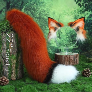 Namaakbont rode vos oor en staart wolf staart en oor kattenstaart en oor kitten oor en staart anime cosplay vos kemonomimi wolf therian petplay
