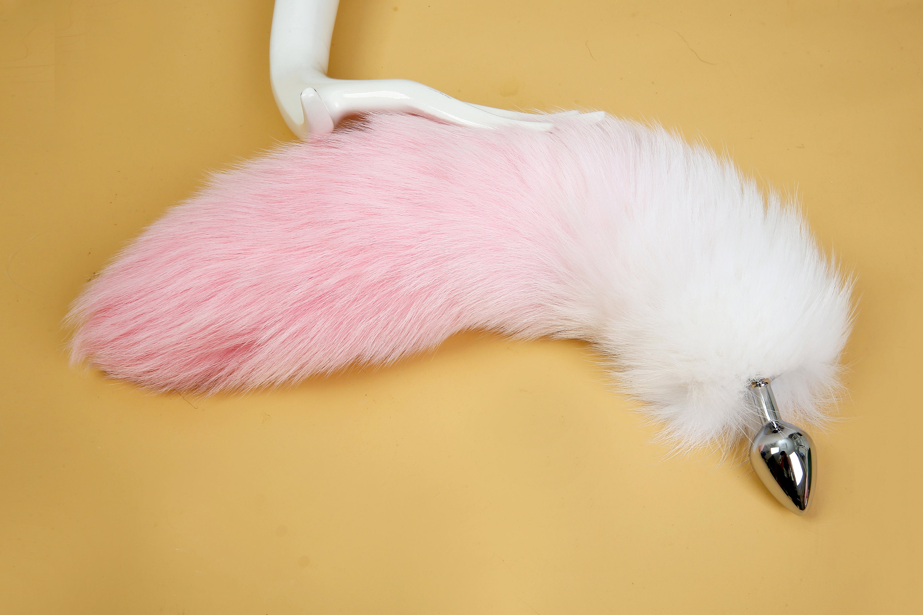 Pink White Fox Tail Butt Plug Fox Tail Plug Wolf Tail Plug Etsy