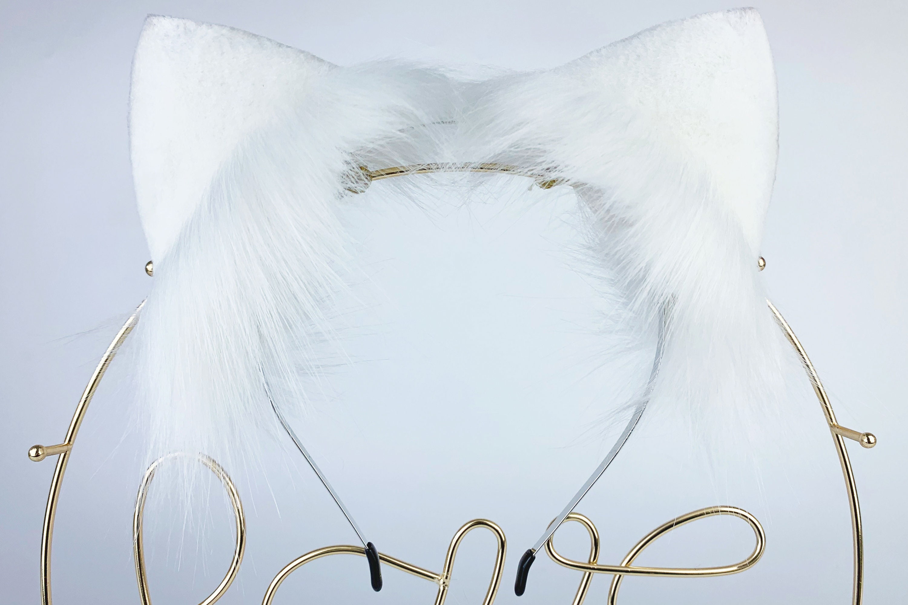 White Cat Ear and Tail Set Petplay Ear Kitten Tail Plug Cat Etsy